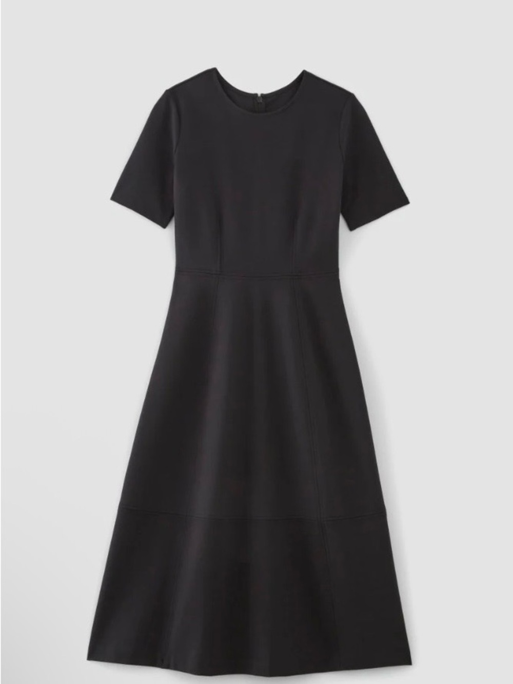 *LIKE NEW* Everlane Organic Cotton Black Short-Sleeve A-Line Midi Dress